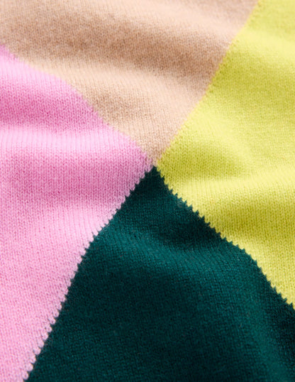 Anastasia Kaschmirpullover-Bunt gemusterter Harlekin-Pullover-8