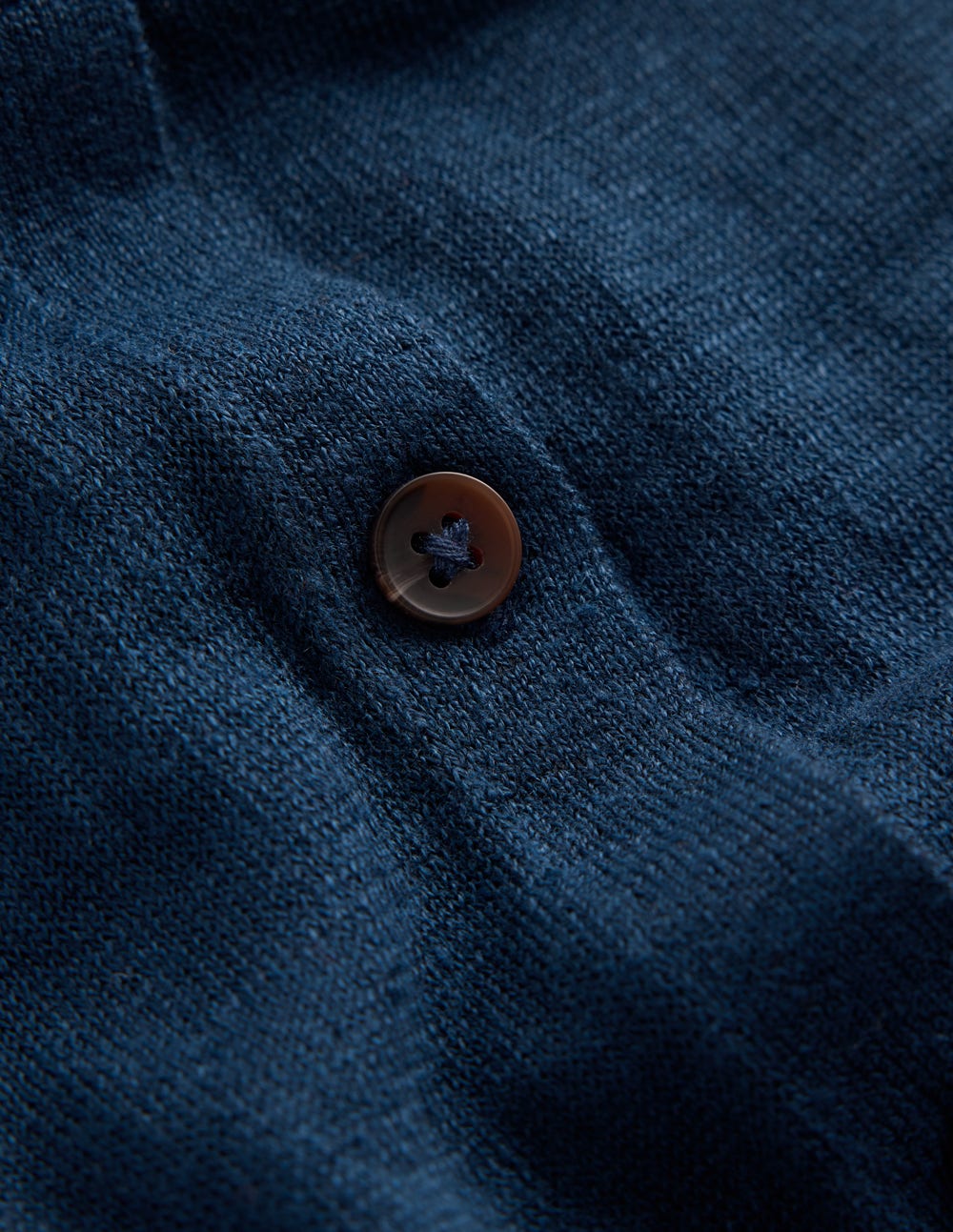 Agnes Leinenstrickjacke mit Kragen-Marineblau-6