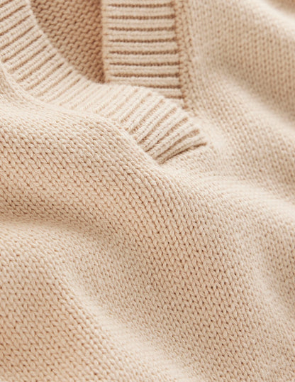 Lucy Henley-Pullover aus Baumwolle-Mandel Pfirsich-7