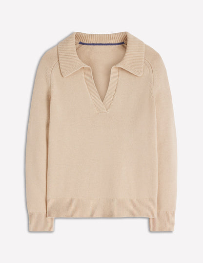 Henley-Pullover aus Baumwolle-Mandel Pfirsich-6