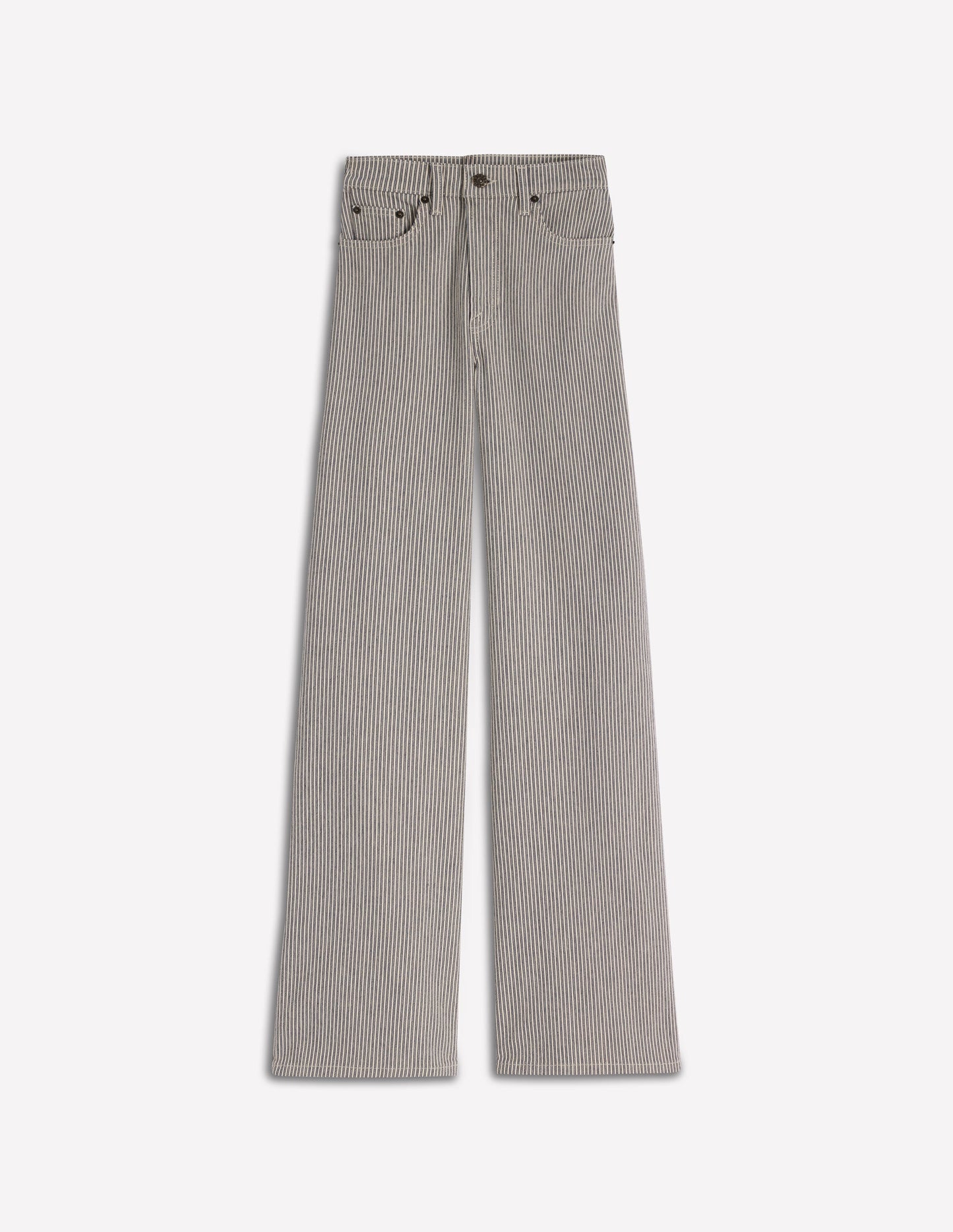 Jean large taille haute-Rayé bleu