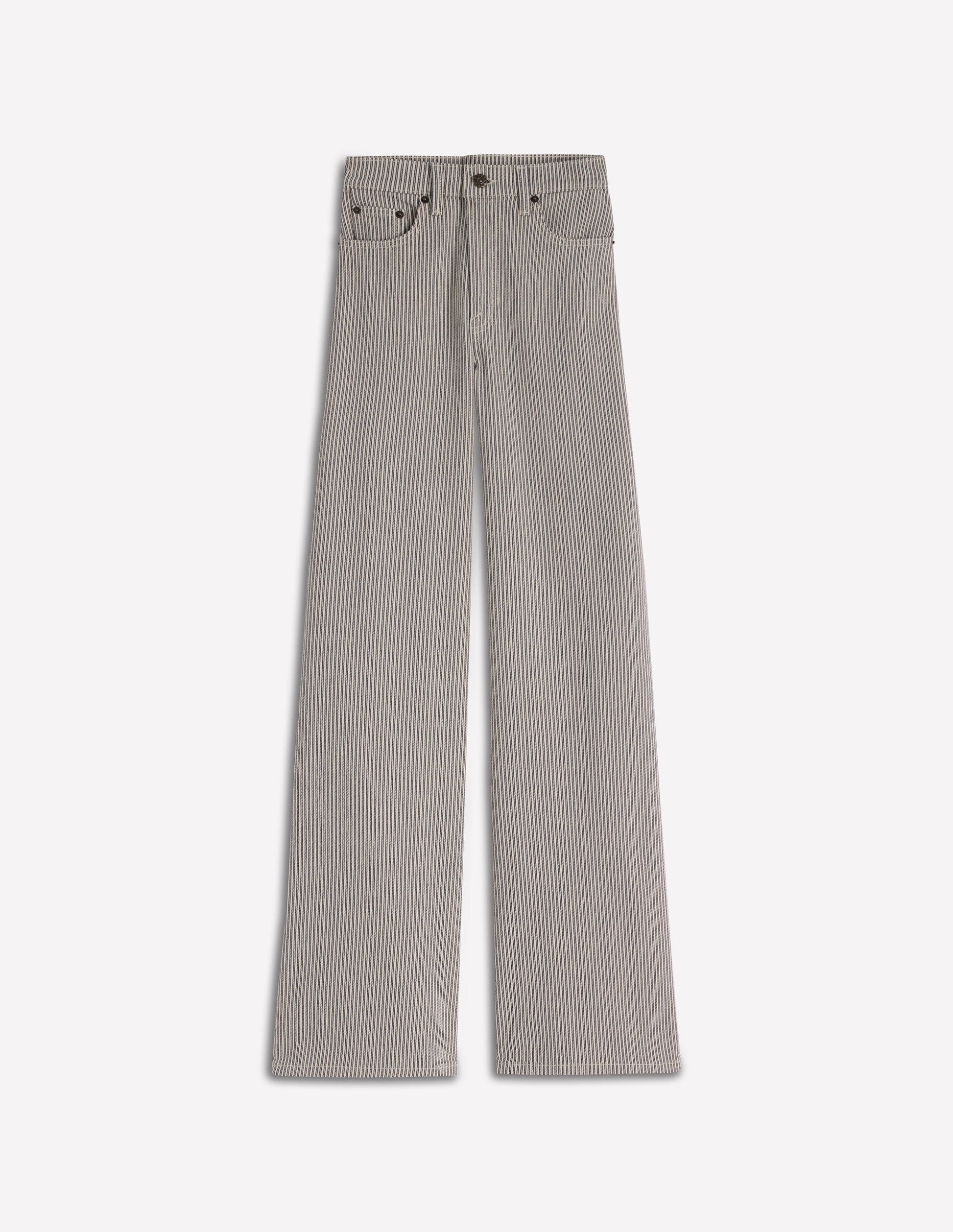 Jean large taille haute-Rayé bleu-7