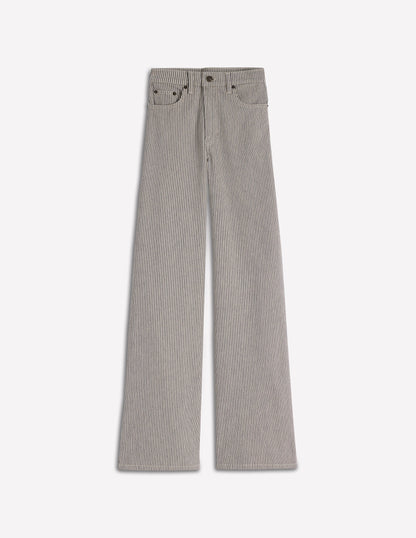 Jean large taille haute-Rayé bleu-7