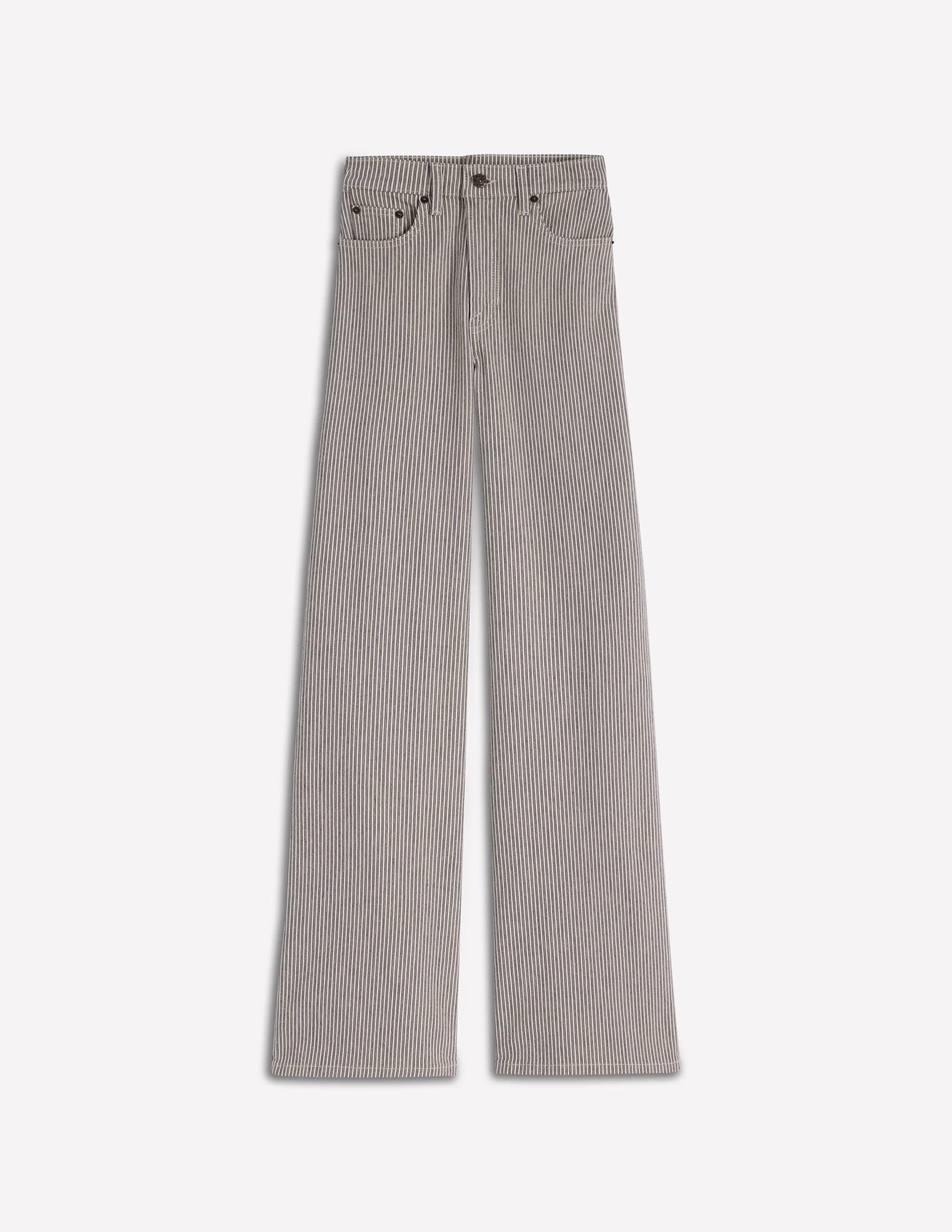 High Rise Wide Leg Jeans-Blue Stripe - Image 7
