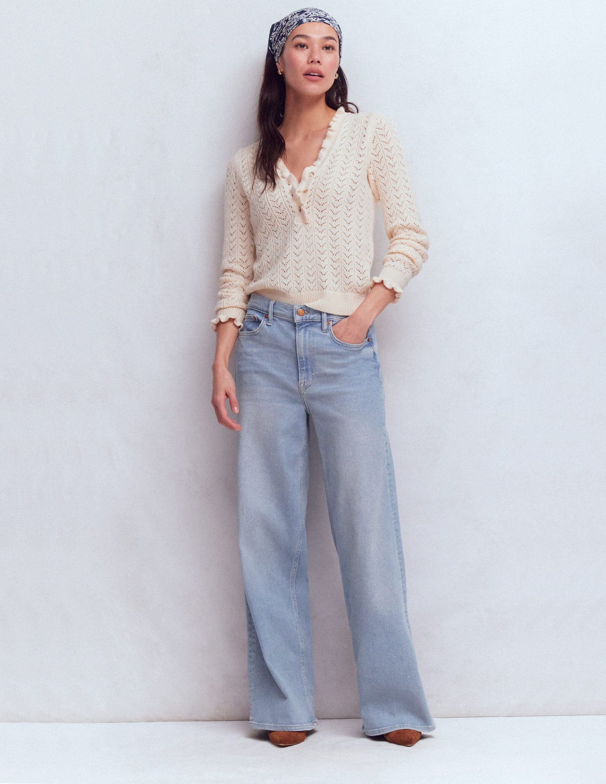 High Rise Wide Leg Jeans-Light Vintage-1