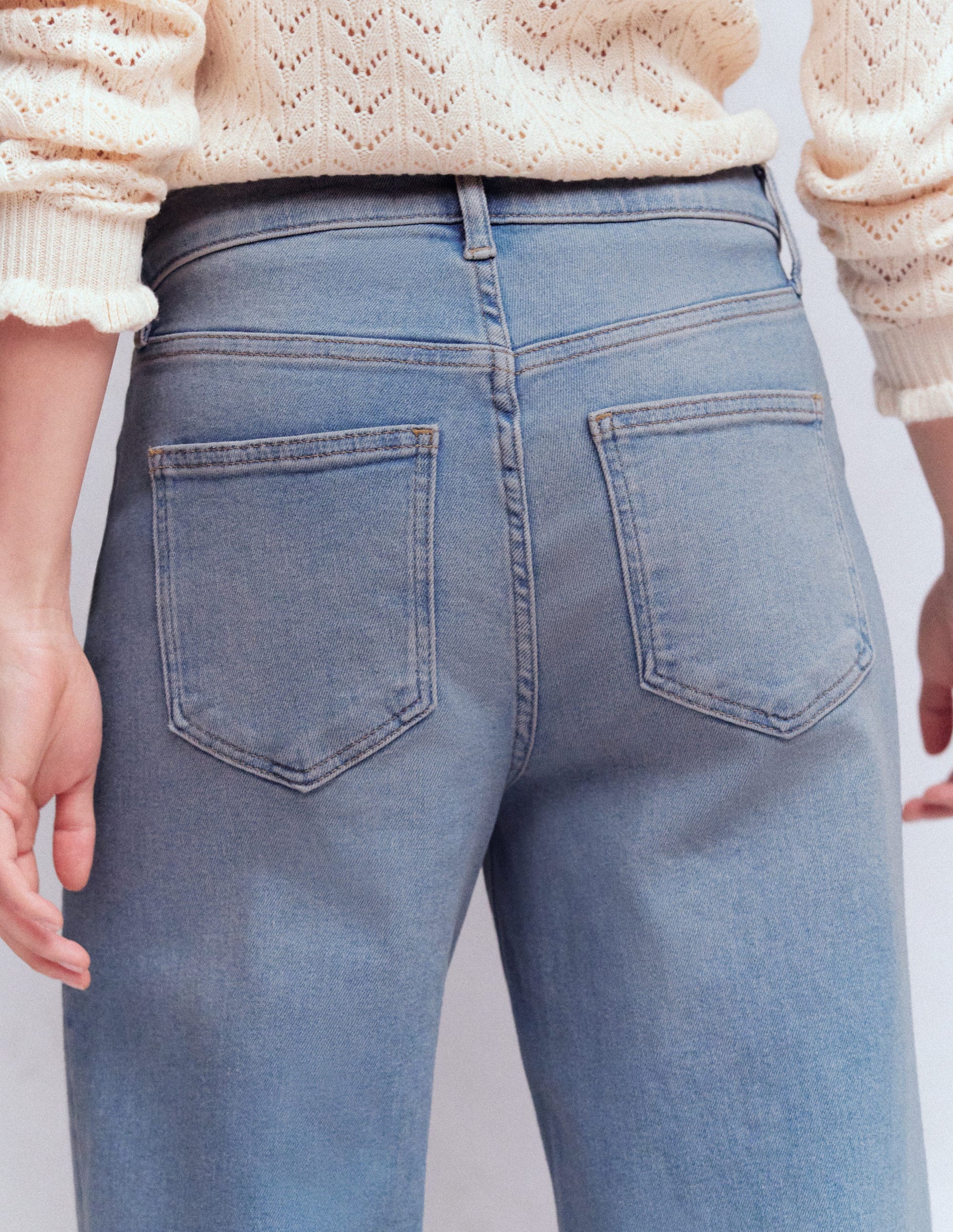 Jean large taille haute-Blanc/Cerf-2