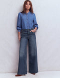 Hoch geschnittene Jeans mit weitem Bein-Beatnik Red