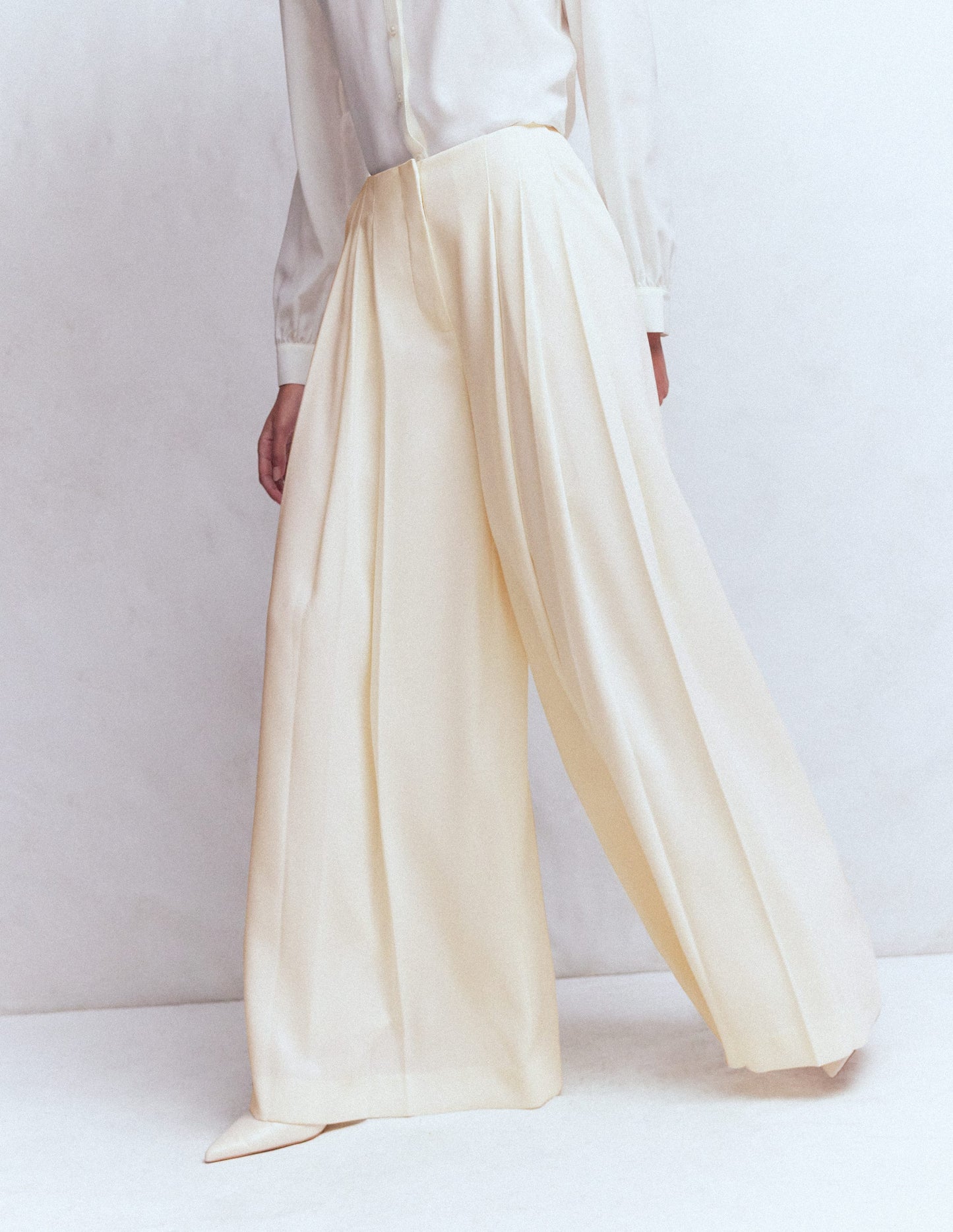 Regent Wide Leg Trousers-Ivory