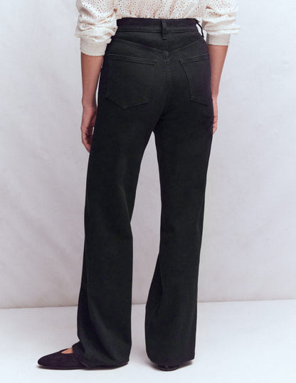Jeans mit hohem Bund und geradem, weitem Bein-Schwarz-3