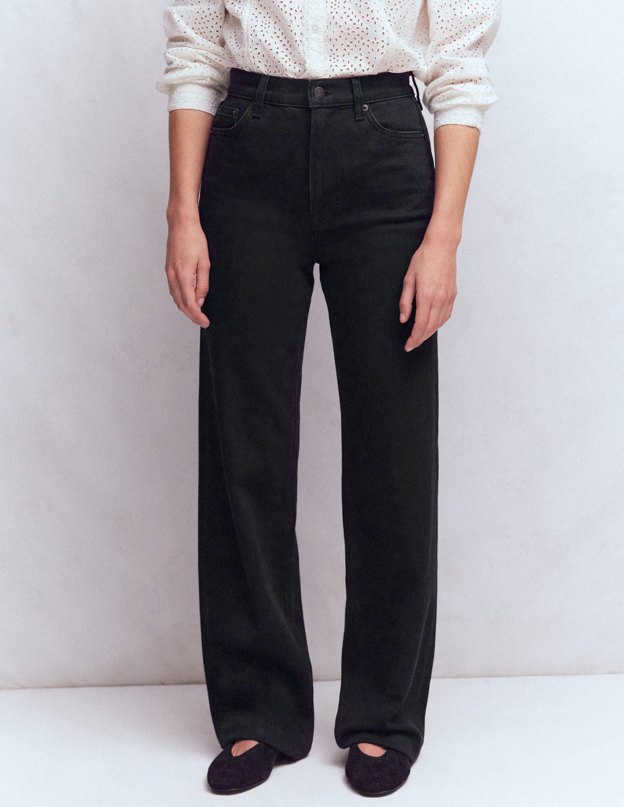 Jean droit taille haute-Noir - Image 4