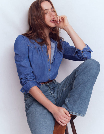 Jeans mit hohem Bund und geradem, weitem Bein-Beatnik Red-1