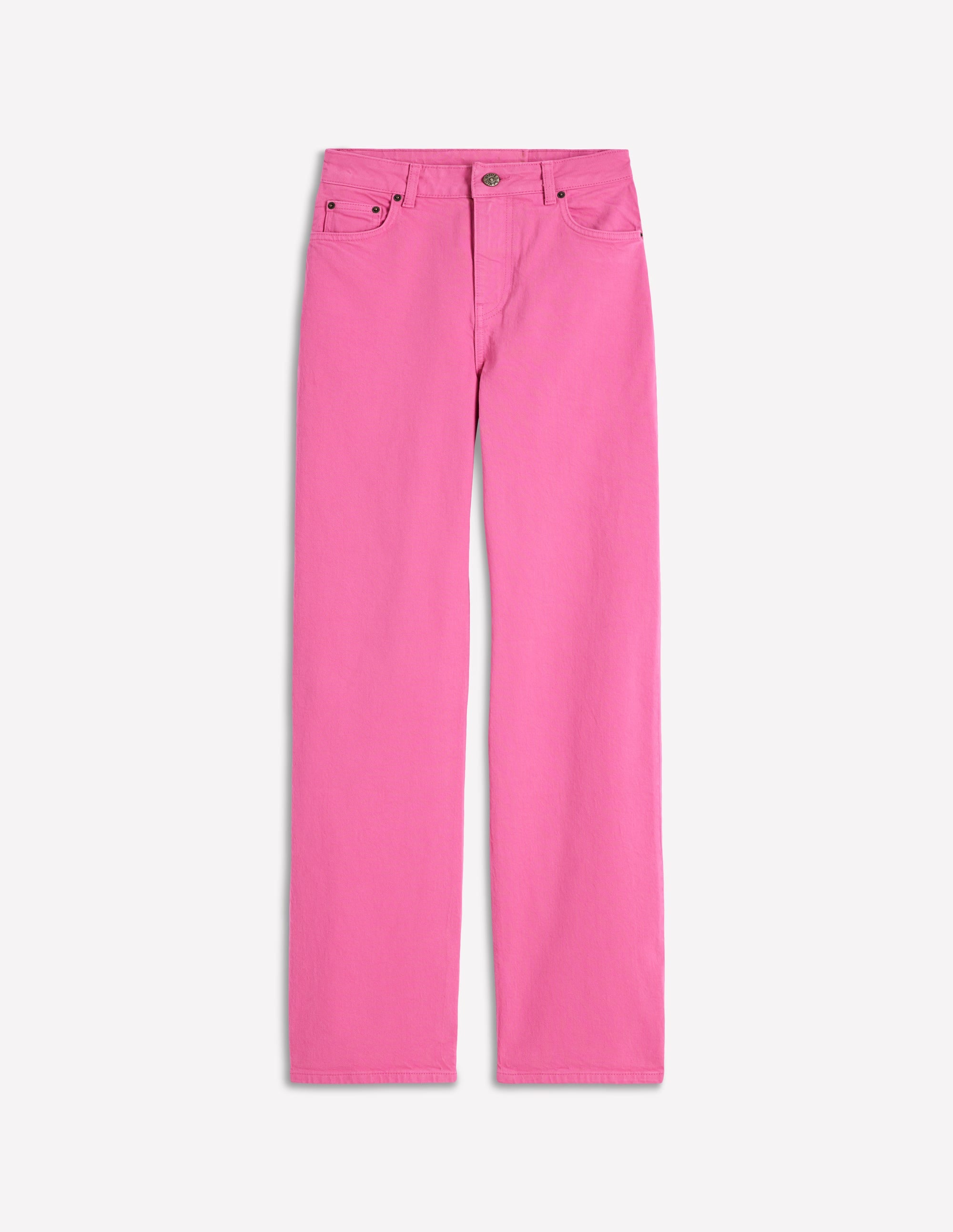 Jeans mit hohem Bund und geradem, weitem Bein-Hellrosa - Image 6