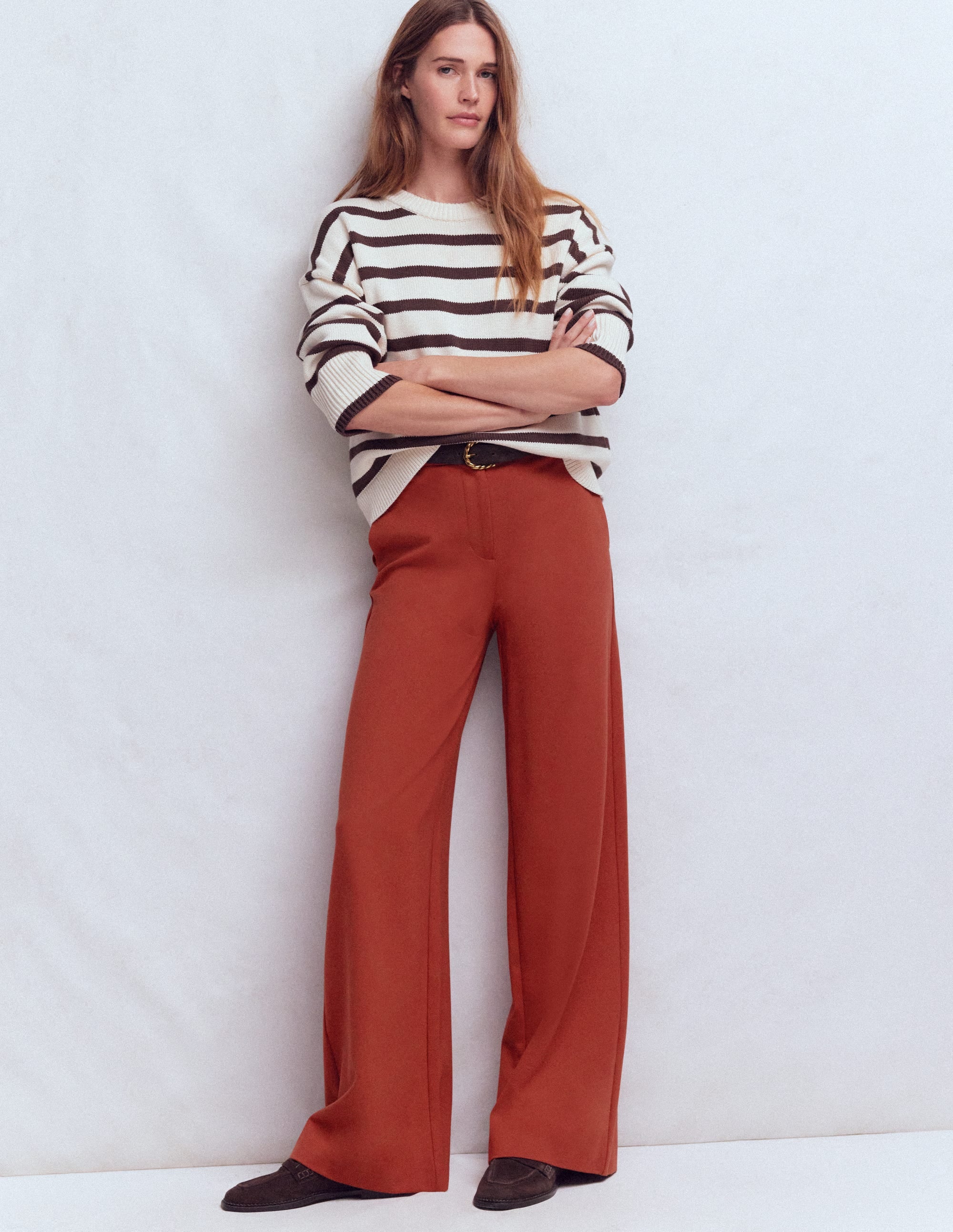Belgravia Ponte-Hose-Braun-Orange - Image 1