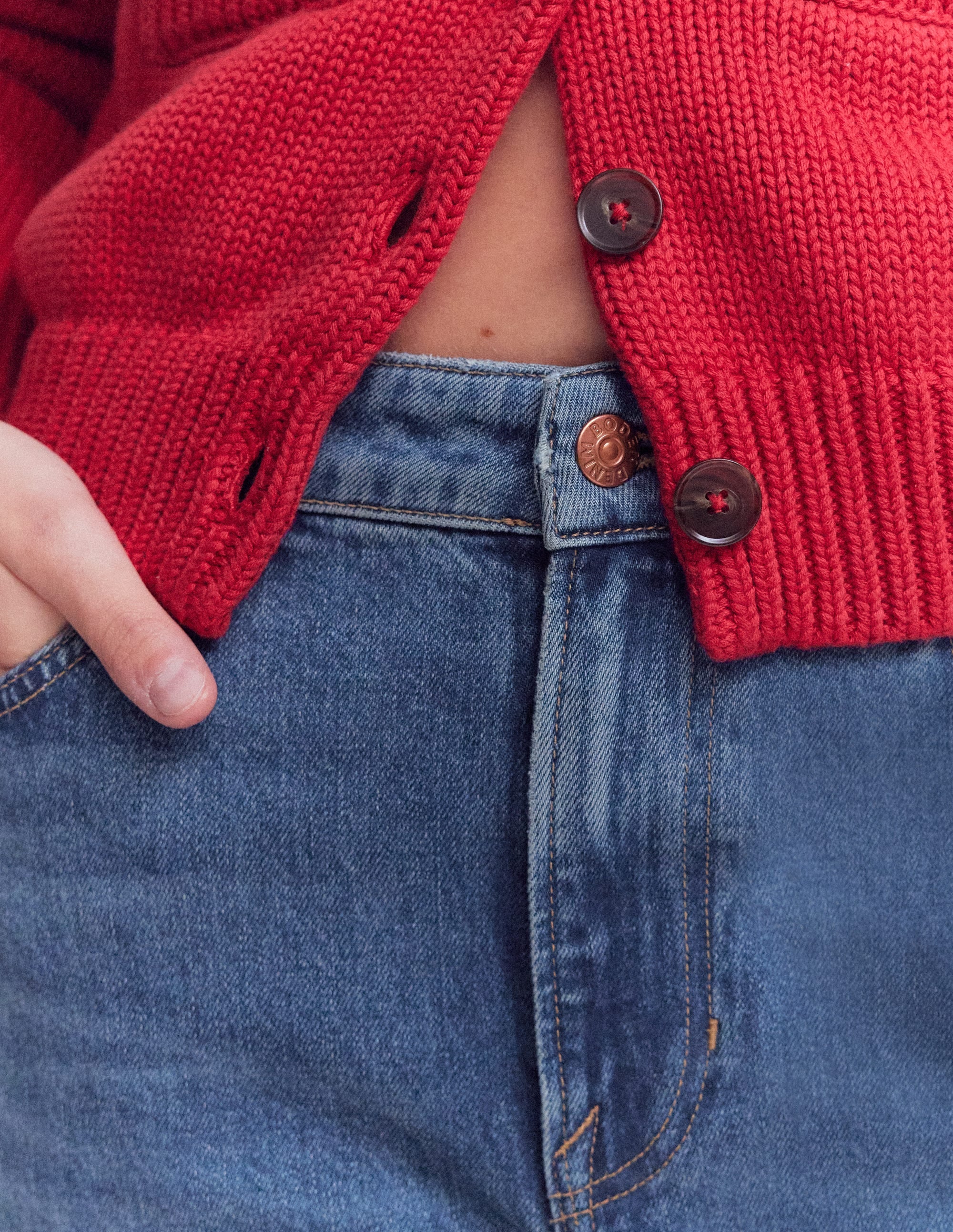Jeans mit mittelhohem Bund und geradem Bein-Medium Vintage - Image 2