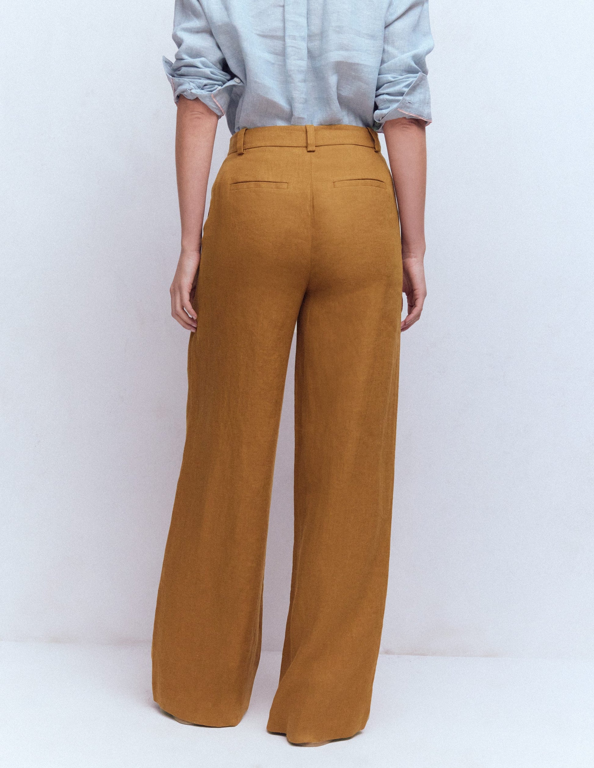 Belgravia Linen Trousers-GINGERBREAD-3