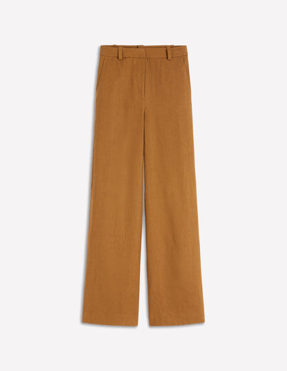 Pantalon Belgravia en lin-Pain d'épices-5