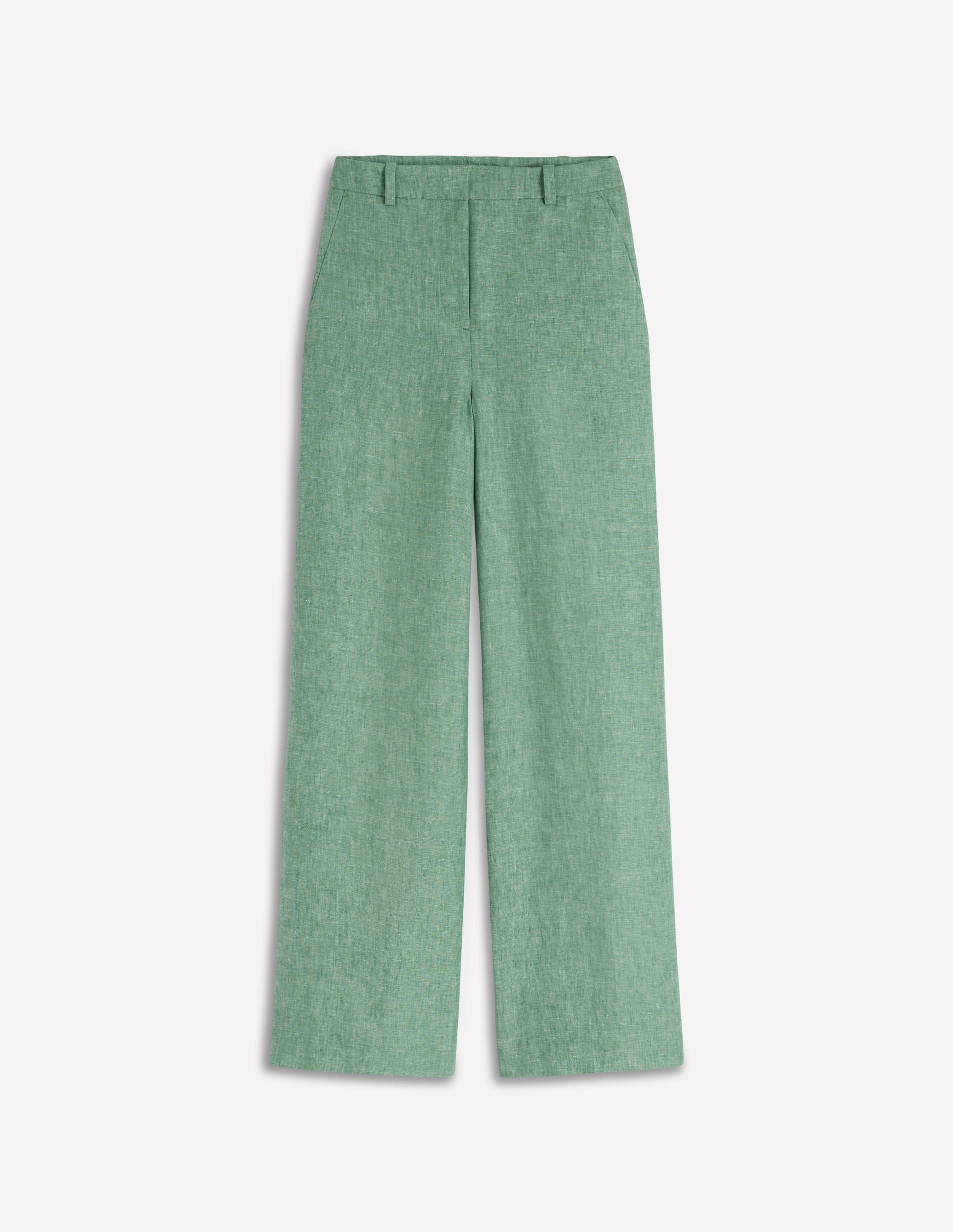 Pantalon Belgravia en lin-Chambray vert aloe vera-7