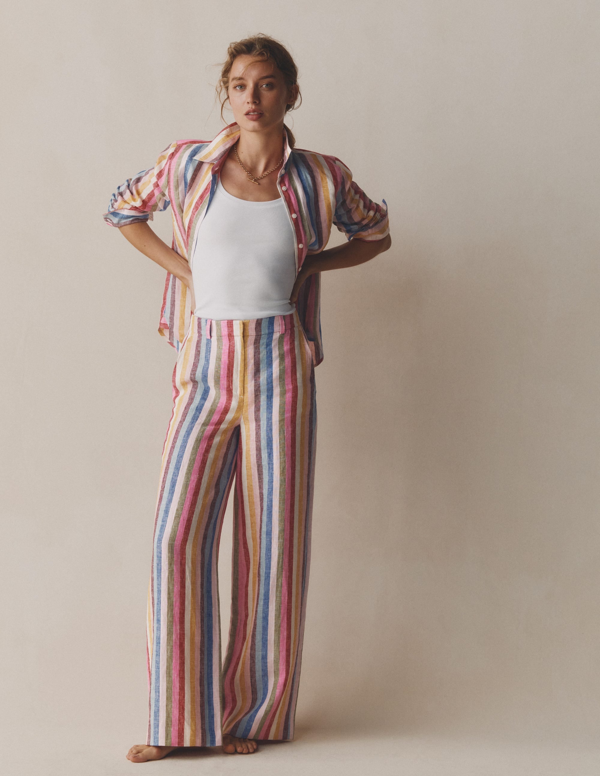 Belgravia Linen Trousers-Multi Stripe - Image 6