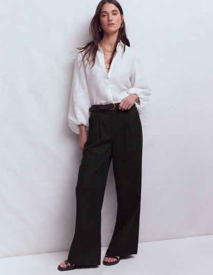 Kensington Leinenhose-Schwarz-1