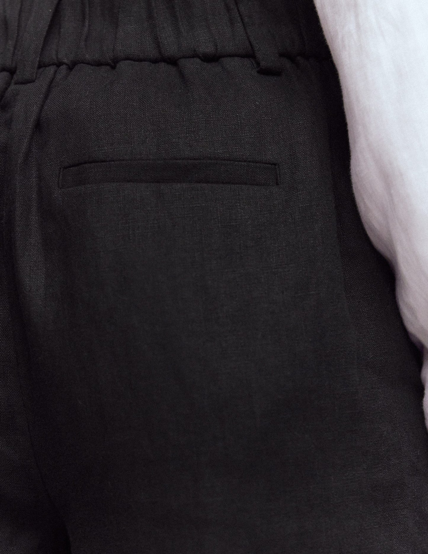 Kensington Leinenhose-Schwarz