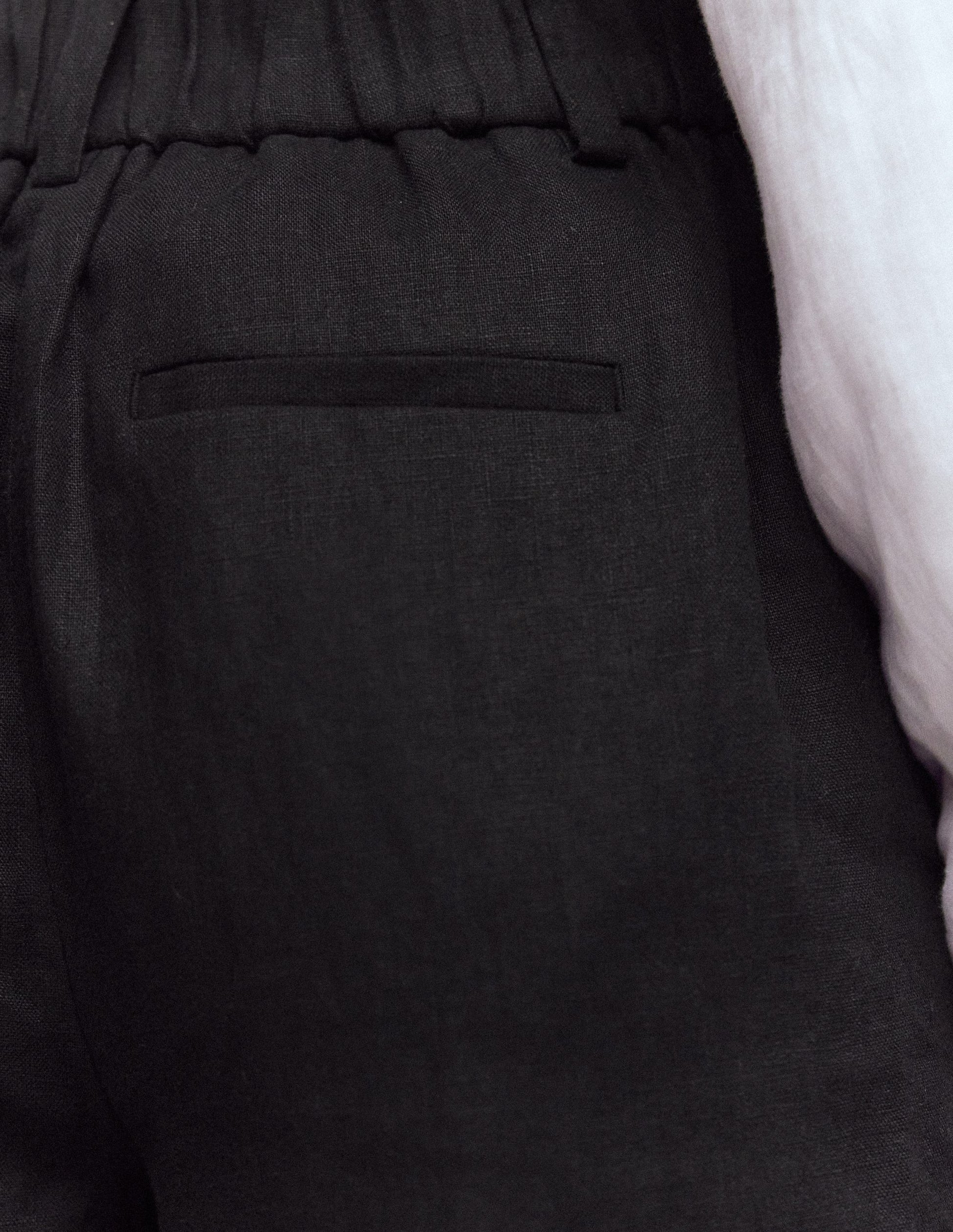 Kensington Leinenhose-Schwarz-5