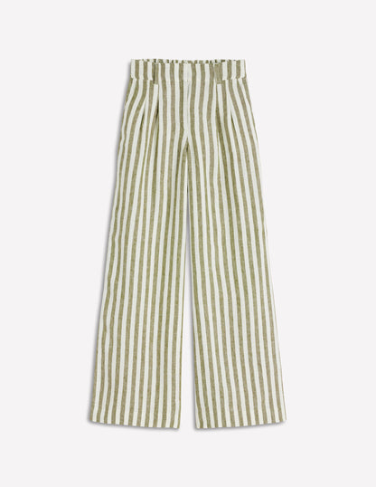 Pantalon Kensington en lin-Rayé éphémère-6