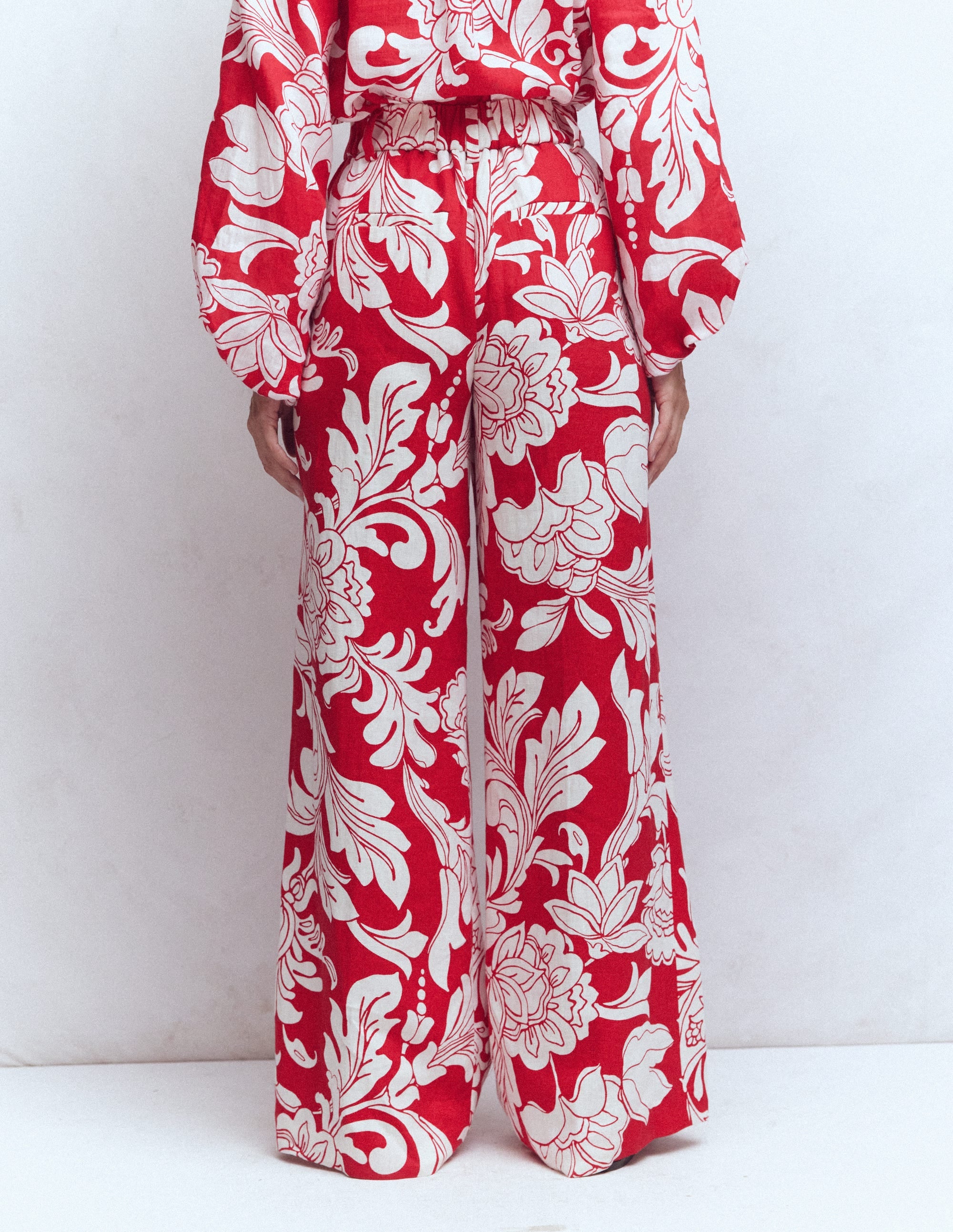 Kensington Leinenhose-Botanisches Muster - Image 3