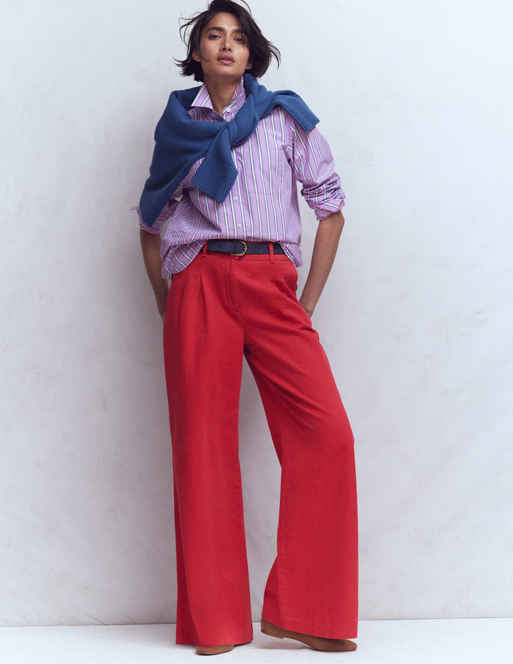 Pantalon large Kensington-Rouge coquelicot