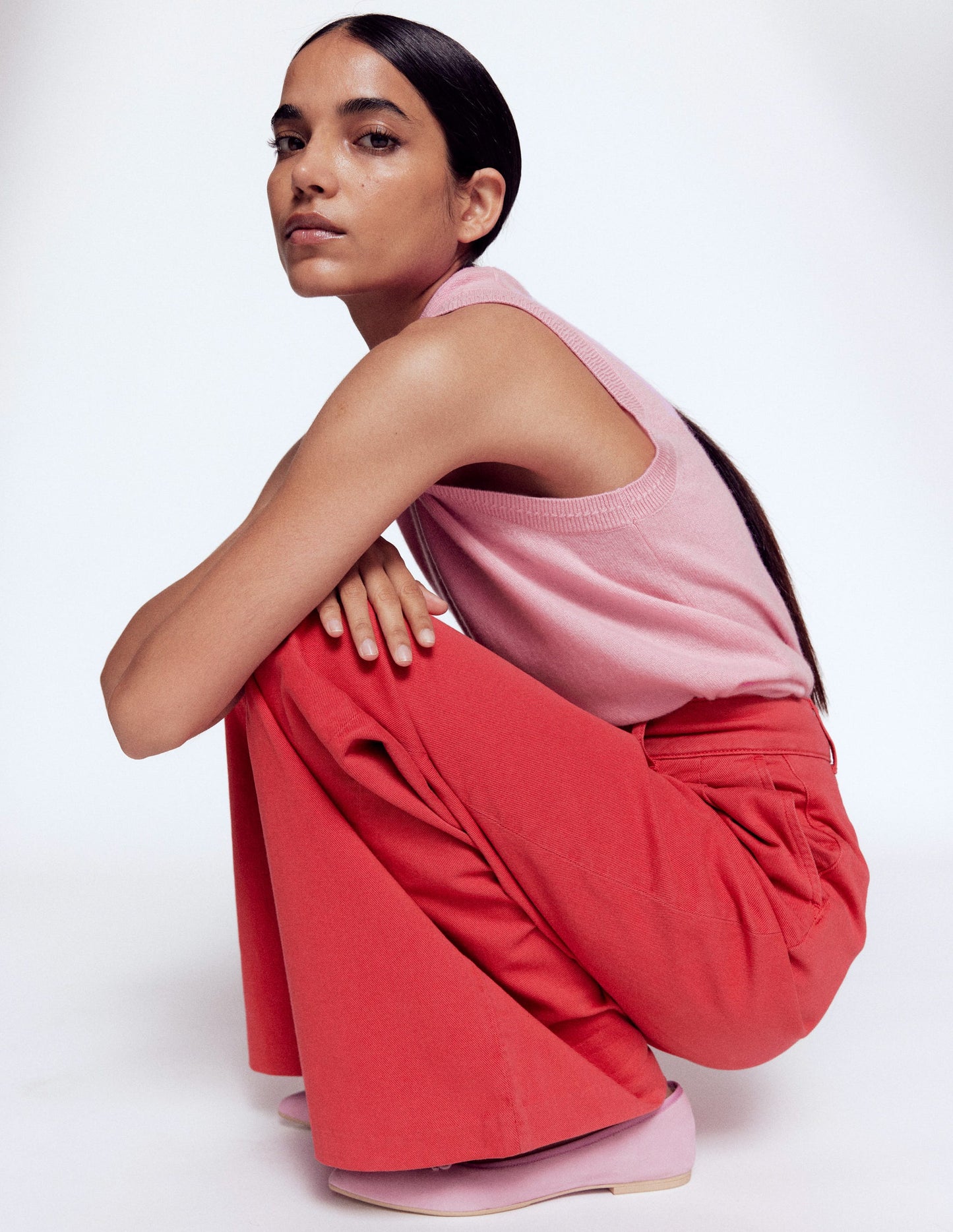 Kensington Hose mit weitem Bein-Mohnblumenrot