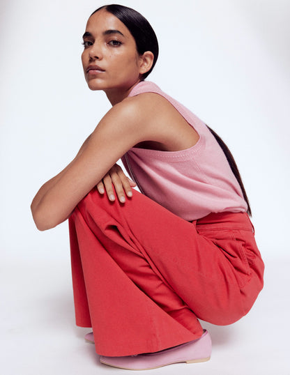 Kensington Hose mit weitem Bein-Mohnblumenrot-2