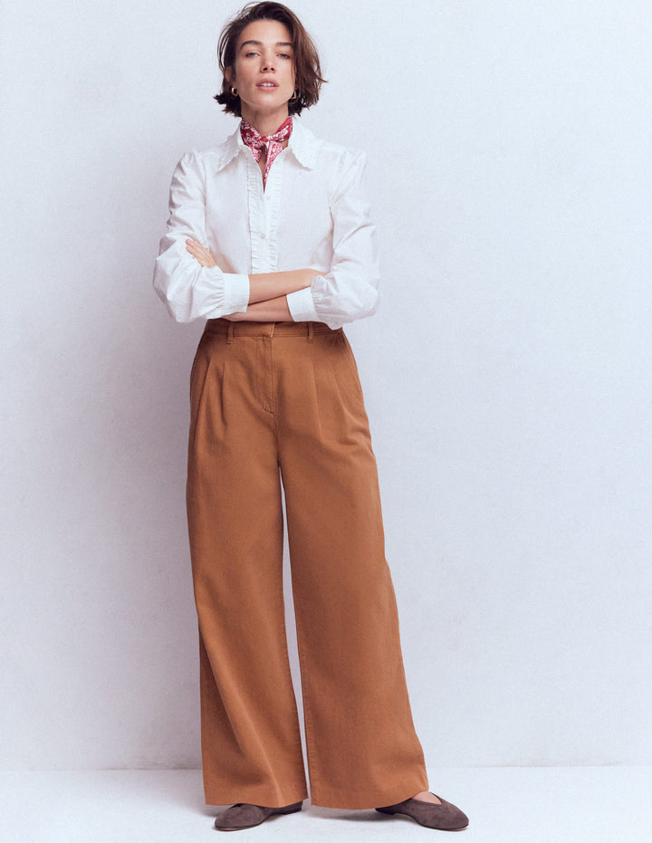 Pantalon large Kensington-Gingembre