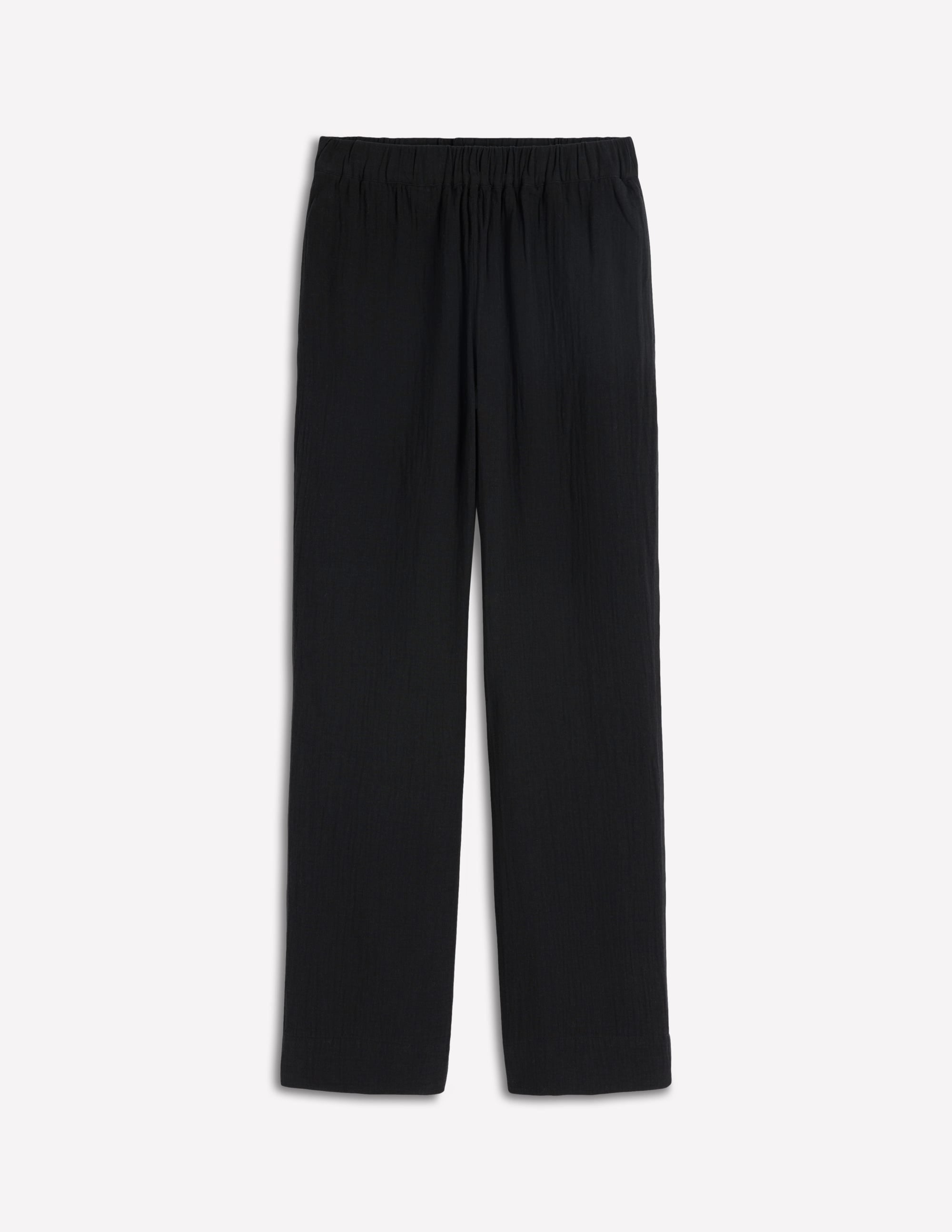Pantalon double-étoffe à enfiler-Noir - Image 5