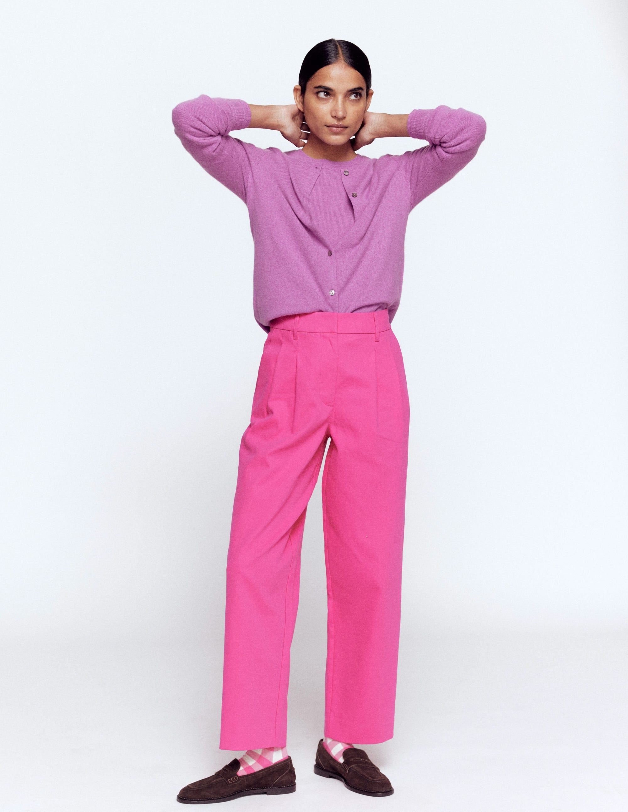 Bloomsbury Cotton Trousers-Pink Peony - Image 5