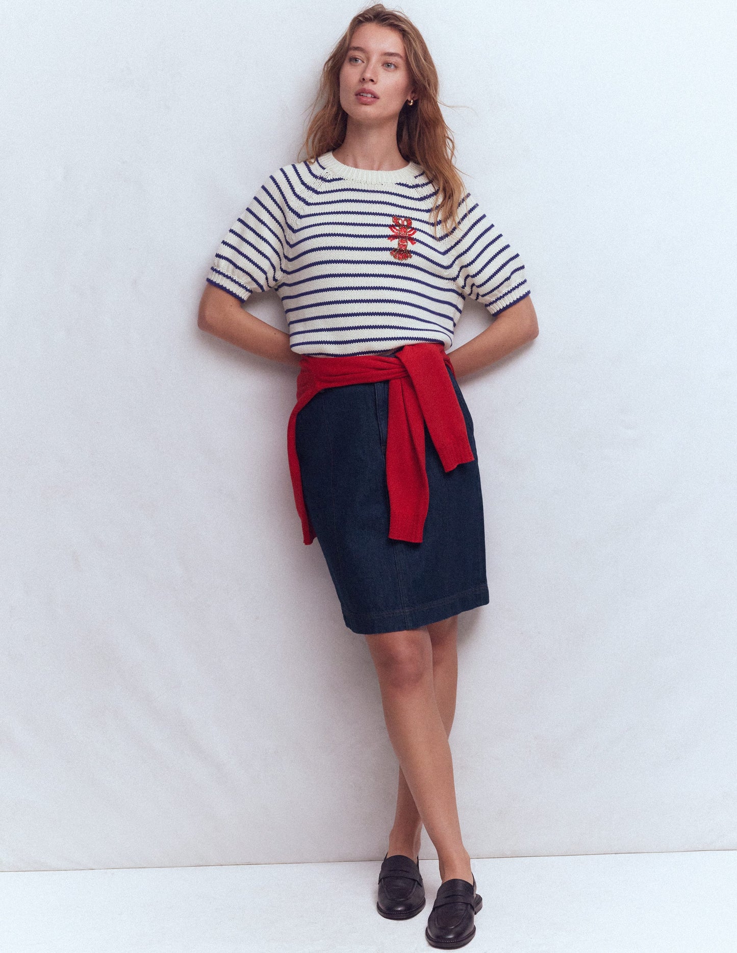 Gerader Jeansrock-Indigo