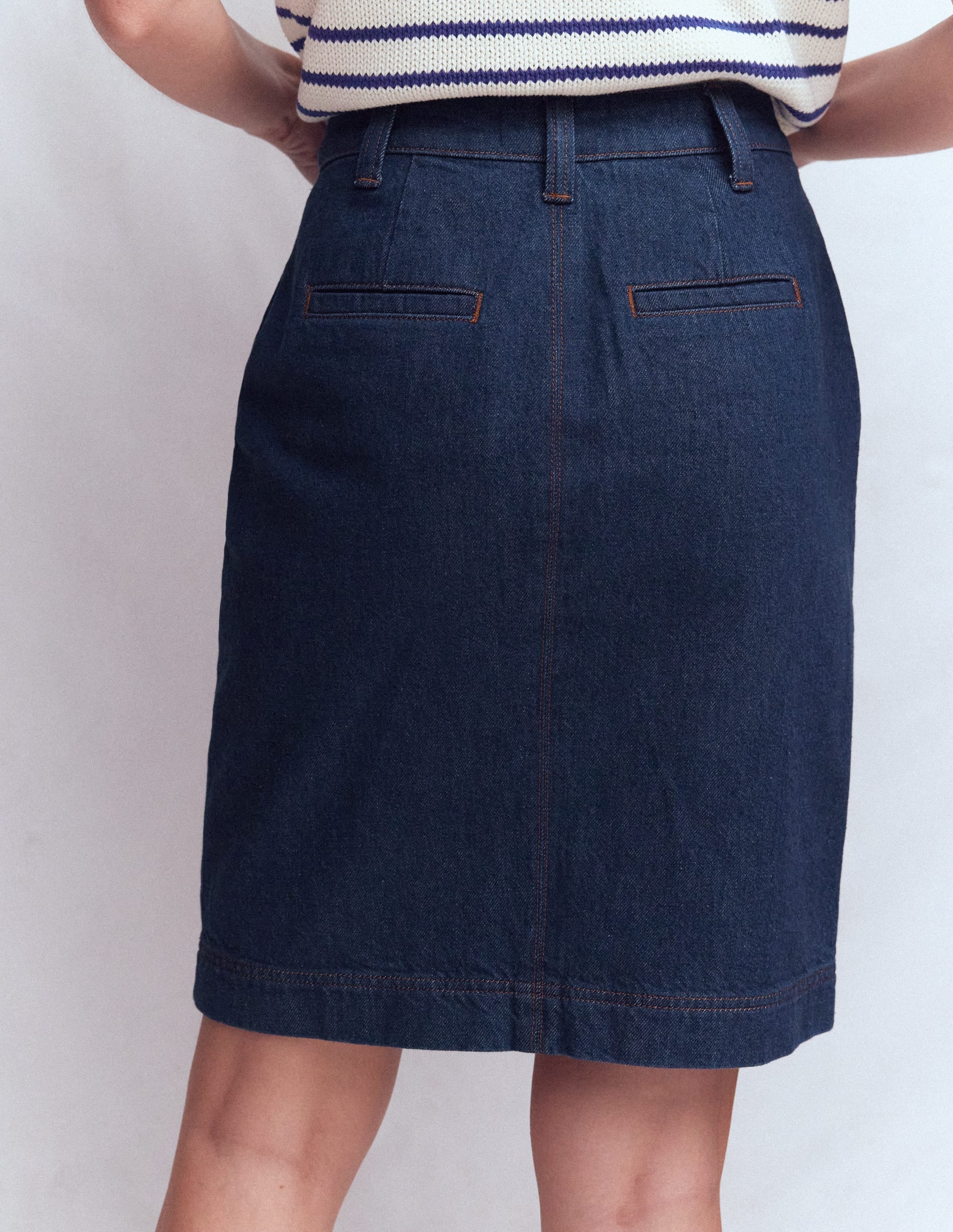 Gerader Jeansrock-Indigo - Image 3