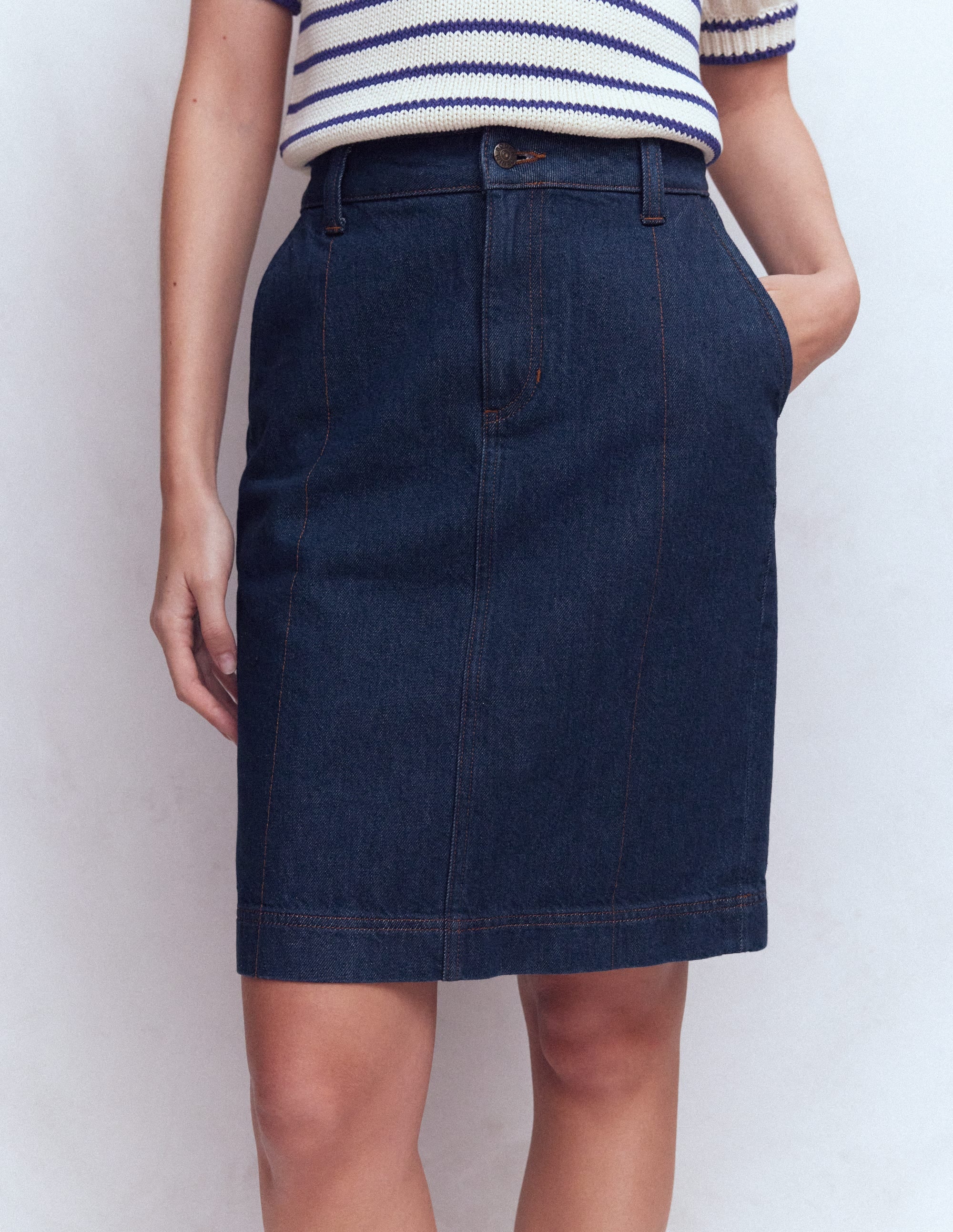 Gerader Jeansrock-Indigo - Image 4