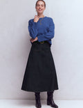 Jeansrock mit Einsätzen-Indigo
