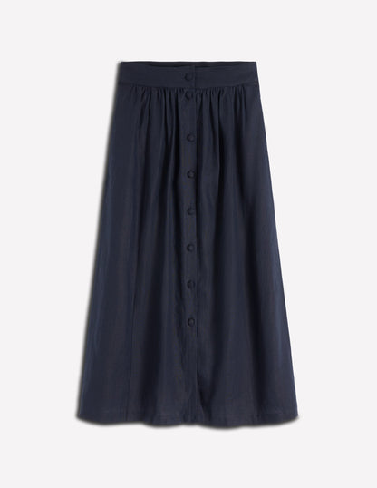 Emma Linen Skirt-Navy-5