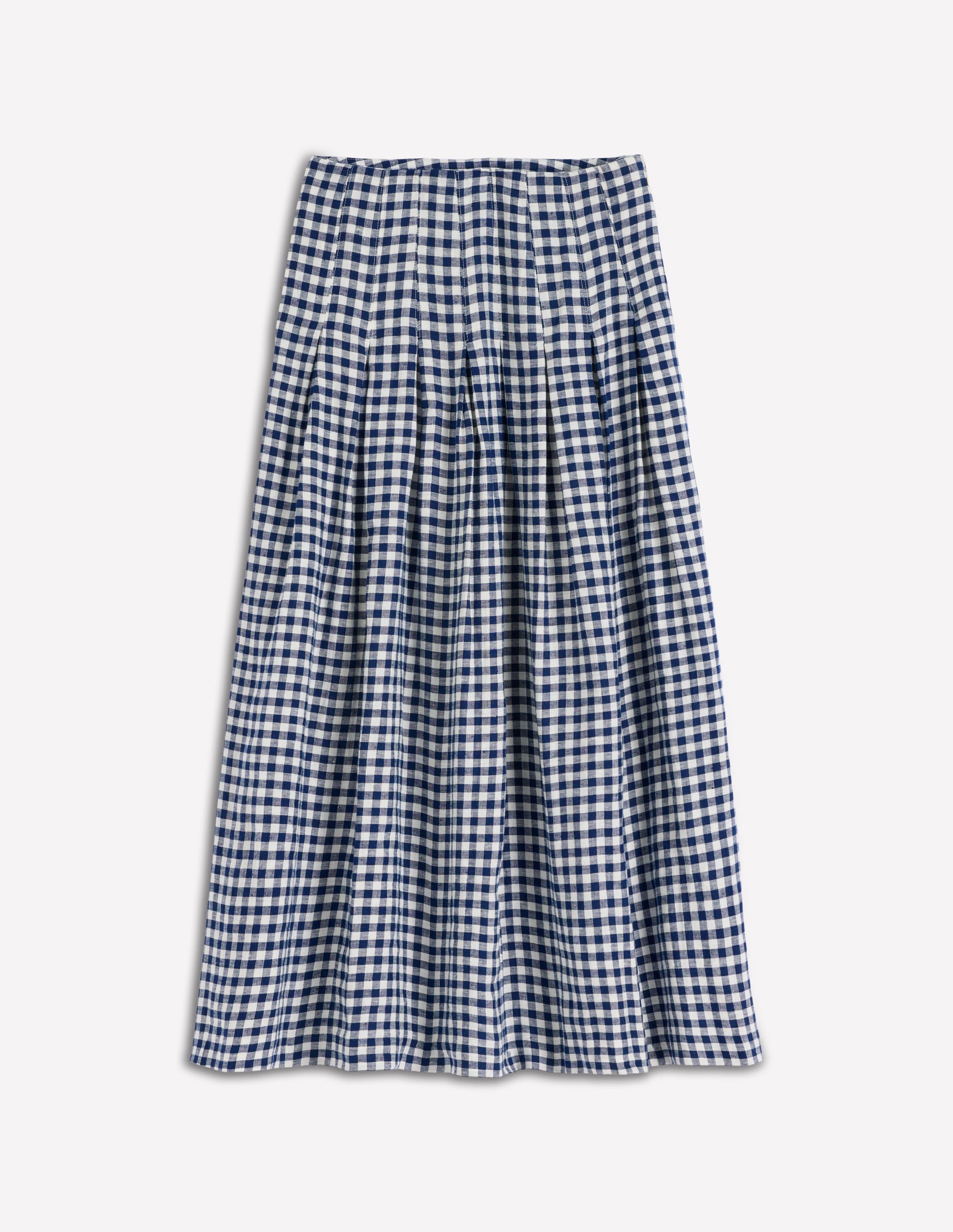 Jupe Valentina en lin-Vichy Bleu Marine SS18G003 - Image 7