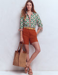 Belgravia Leinenshorts-Braun-Orange
