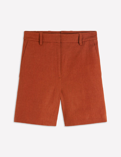 Belgravia Leinenshorts-Braun-Orange-5
