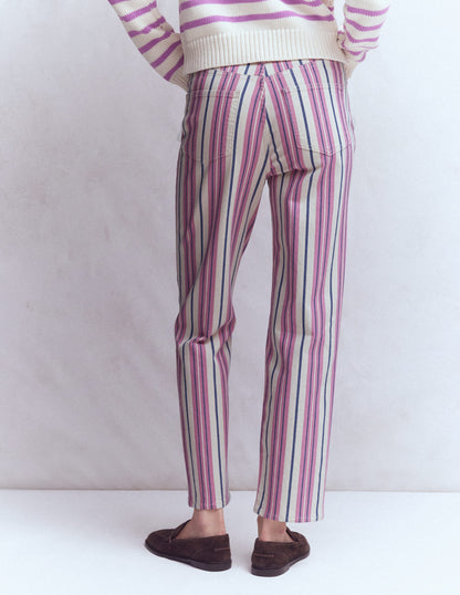 High Rise Straight Jeans-Pink, Blue & Ivory Stripe-3