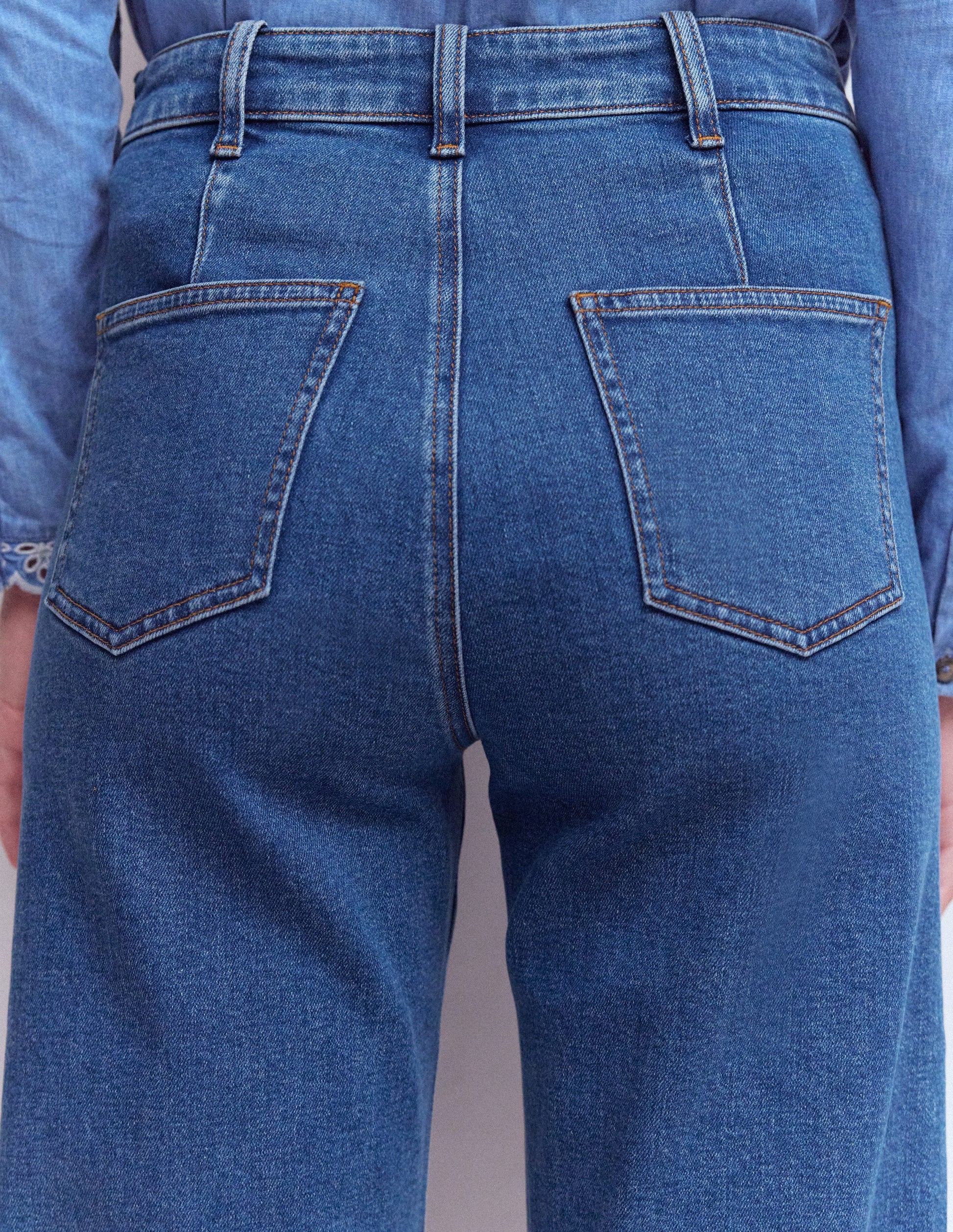 Jeans mit Biesen und geradem, weitem Bein-Medium Vintage-2