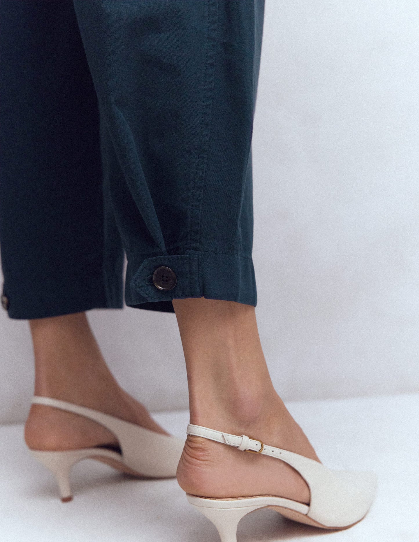 Pantalon ample plissé-Bleu marine