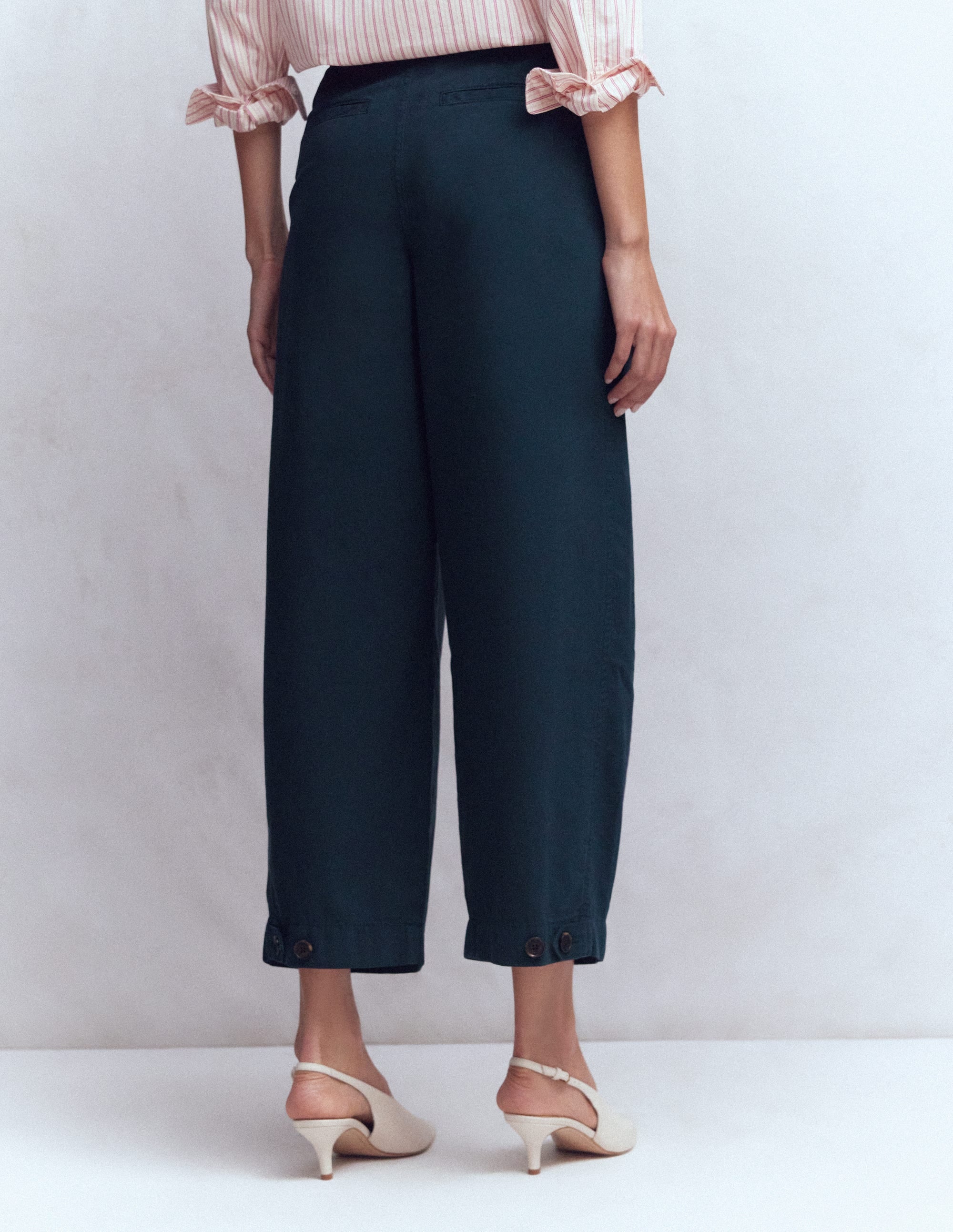 Pantalon ample plissé-Bleu marine - Image 3