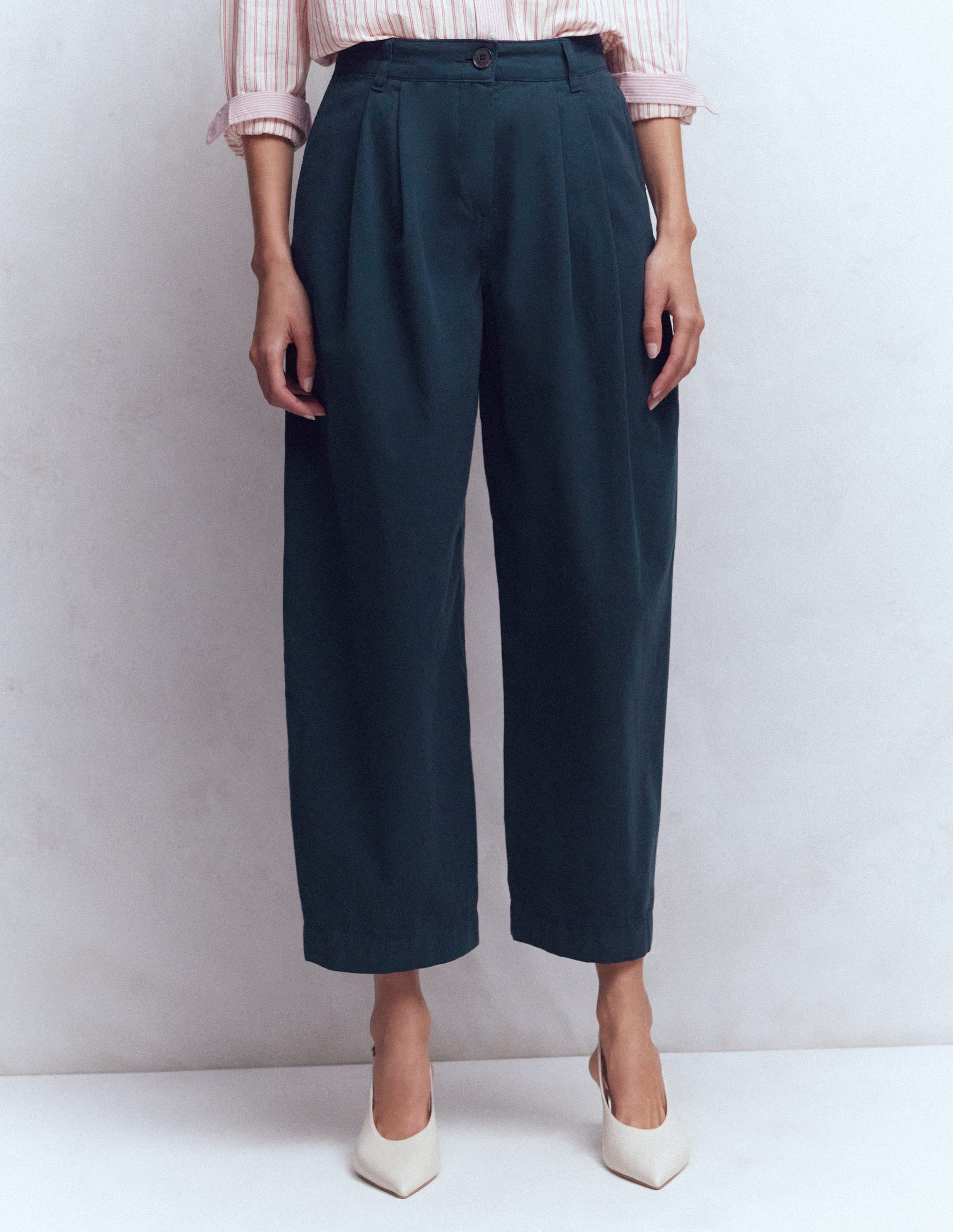 Pantalon ample plissé-Bleu marine - Image 5