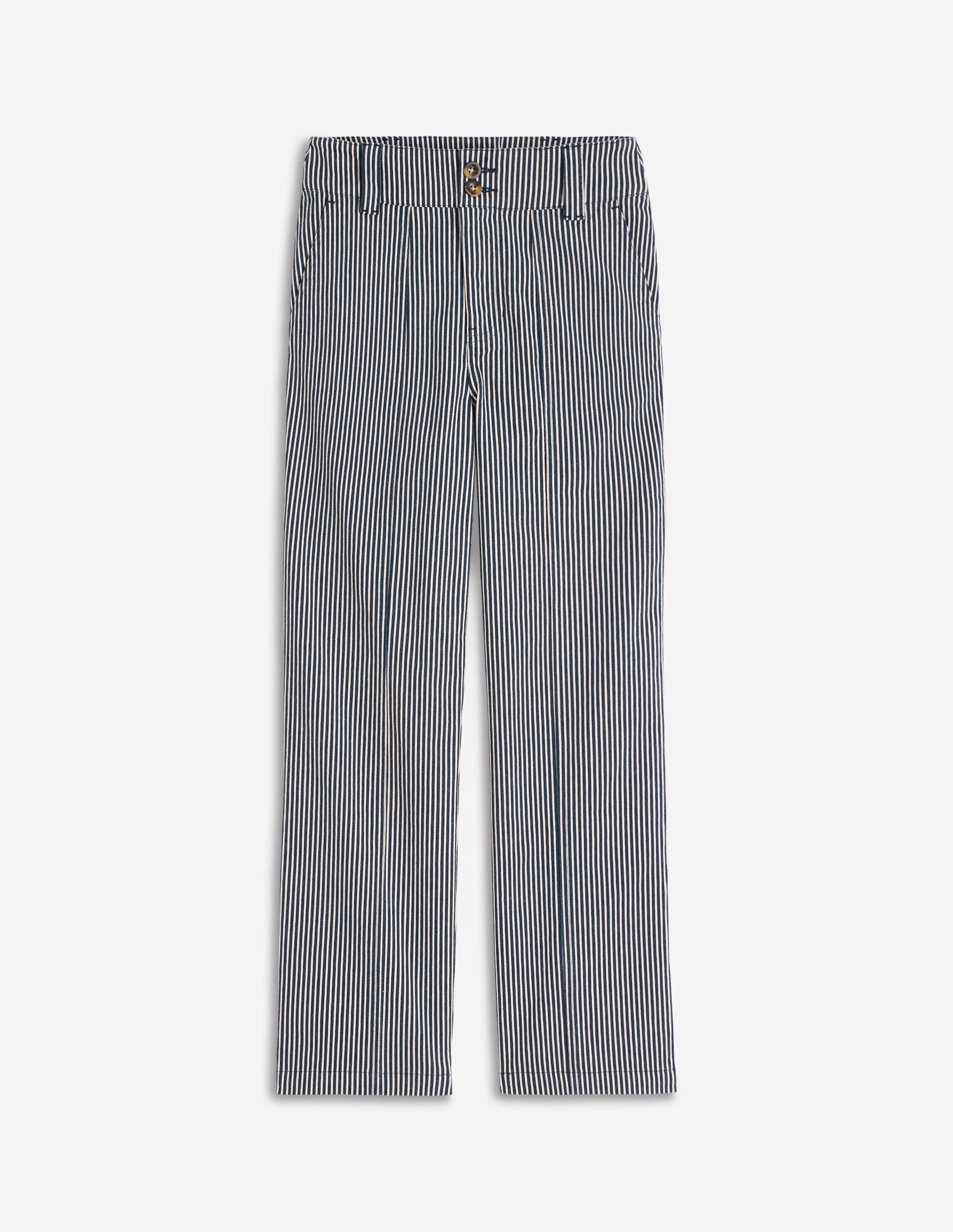 Chinohose mit geradem Bein-Blau und Naturweiß Gestreift - Image 6