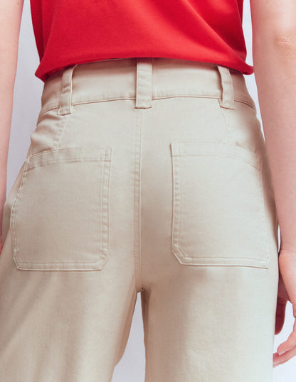 Pantalon chino droit-Lait d'amande-2