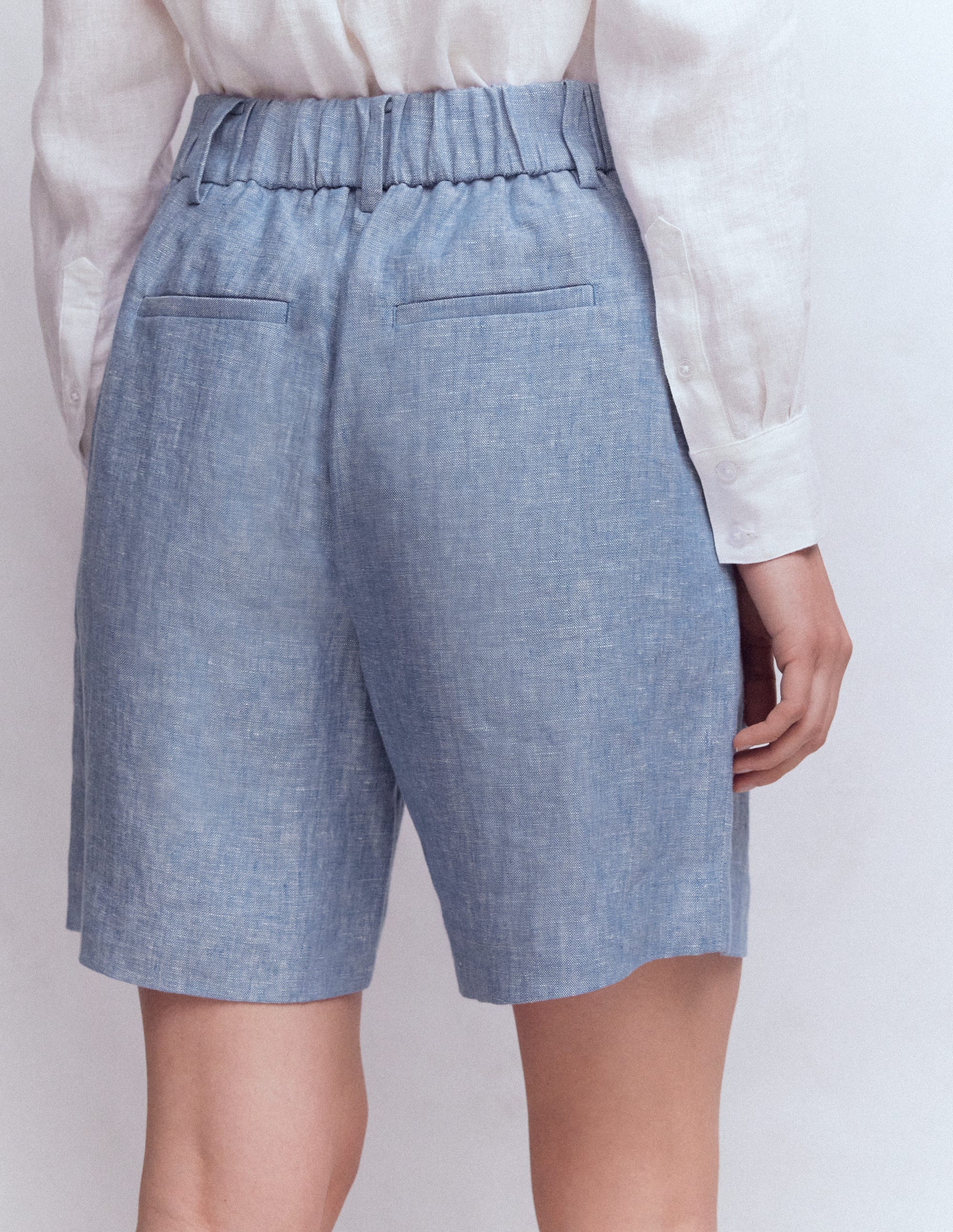 Kensington Leinenshorts-Blauer Faux Uni - Image 3