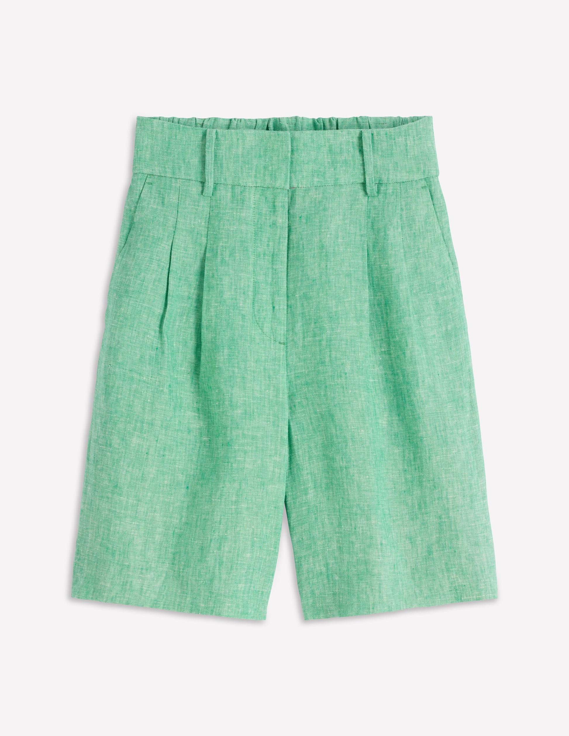Short Kensington en lin-Chambray vert aloe vera-7